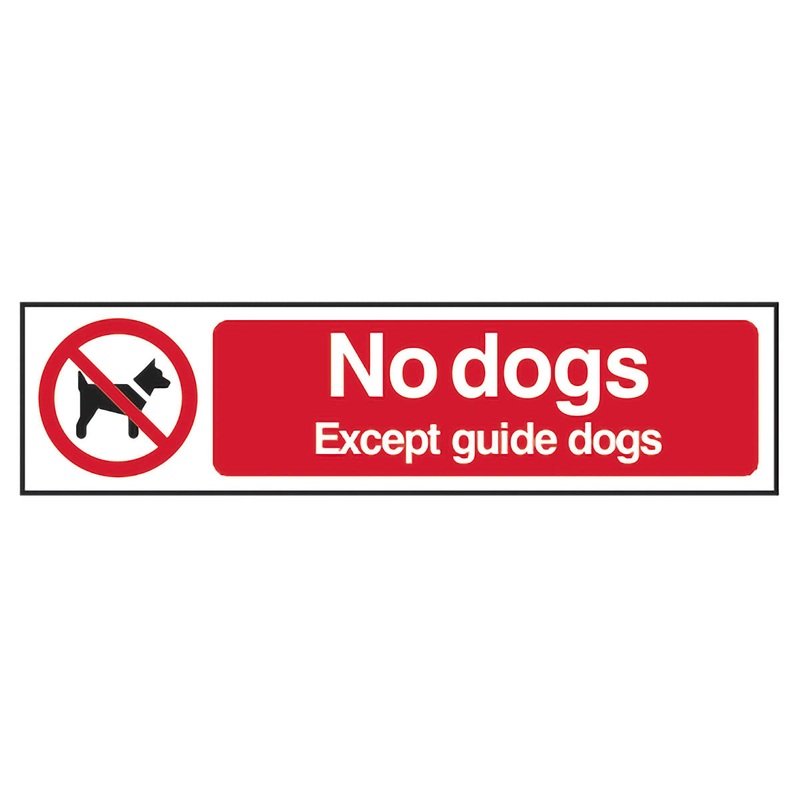 No dogs except guide dogs – PVC (200 x 50mm)