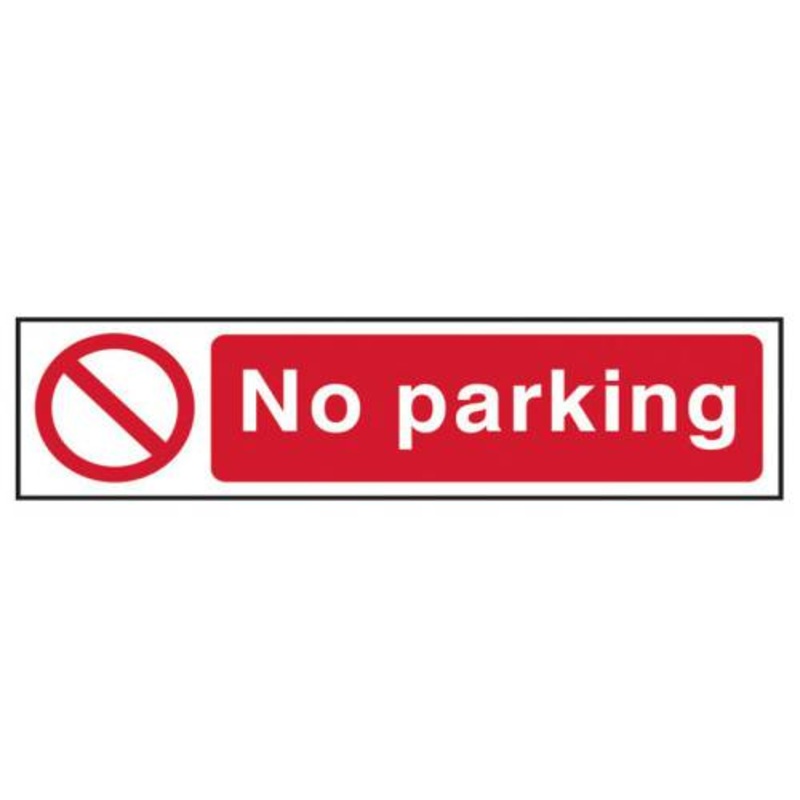 Sign/Sticker – No parking – PVC (200 x 50mm)
