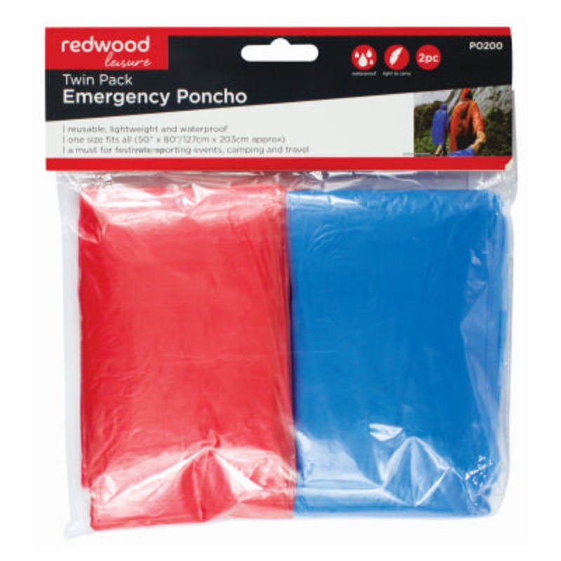 TWIN PACK EMERGENCY PONCHO