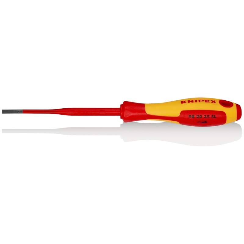Knipex Insulated Slotted Screwdriver, Slim 202mm – 98 20 35 SL