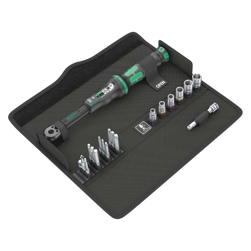 Wera 05130110001 Click-Torque A 6 Set 1 Adjustable Torque 20 Piece Wrench Set, 1/4 Hex Drive, 2.5-25 Nm