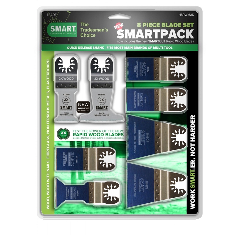 Smart 8 Piece Multi-tool Blade Kit (inc 2 x Rapid Wood Blades) – H8RWMAK