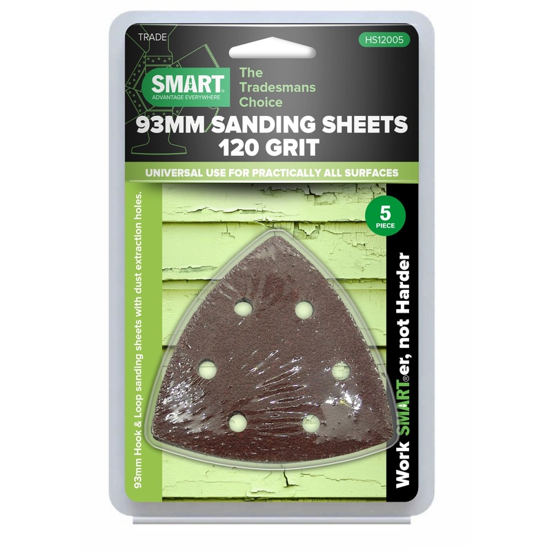 Smart Trade 93mm 120 Grit Triangular Sanding Sheets – 5pk – HS12005