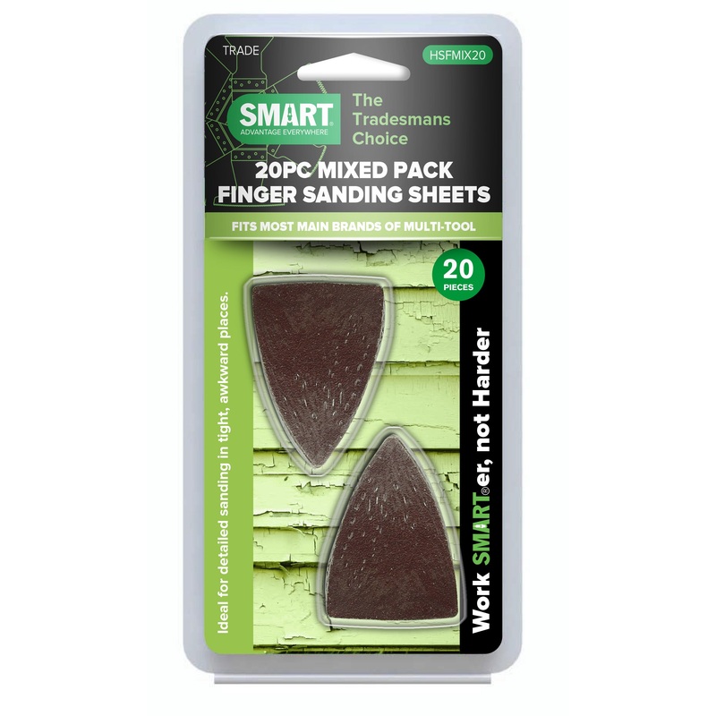 Smart Trade Finger Sanding Sheets – 20pc Mixed Grit – HSFMIX20