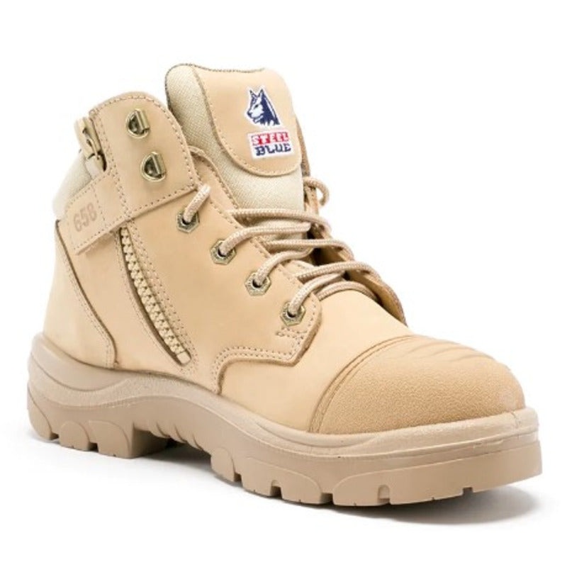 Steel Blue Parkes Zip Scuff – Sand