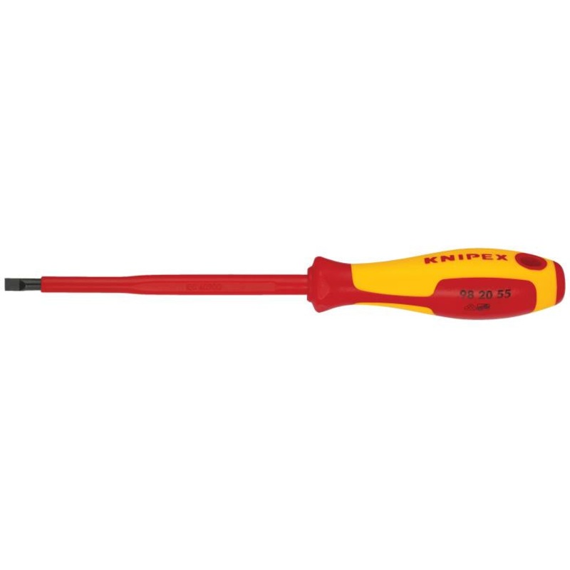 Knipex -98 20 55 SL – 9 Slotted Screwdriver, 5-1000V Insulated, 7/32 tip