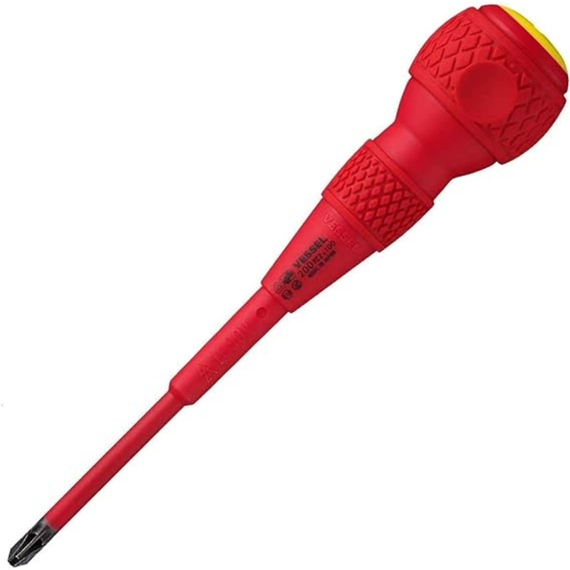 Vessel Ball Grip Insulated Screwdriver No.200 PZ 2×100