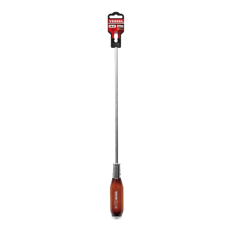 Vessel Real Wood Handle Tang-Thru Screwdriver No.100 – 6×300