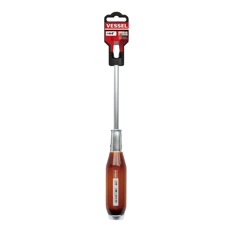 Vessel Real Wood Handle Tang-Thru Screwdriver No.100 – 8×150
