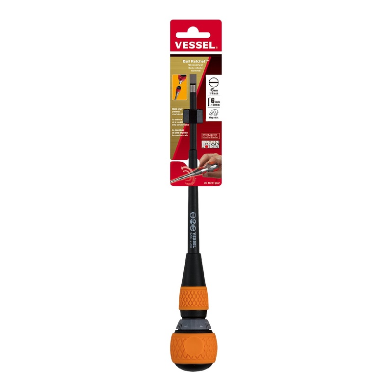 Vessel Ball Grip Ratchet Screwdriver No.2200 – 6×150