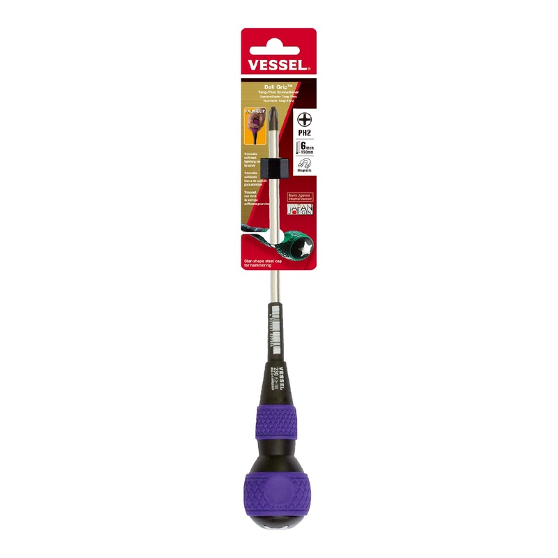 Vessel Ball Grip Tang-Thru Screwdriver No.230 – 2×150