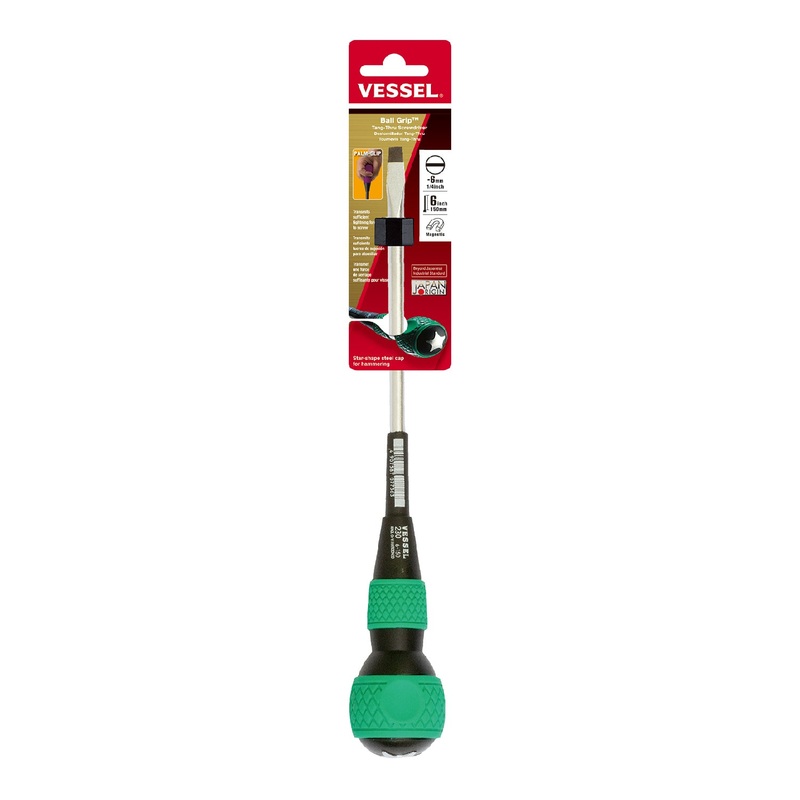 Vessel Ball Grip Tang-Thru Screwdriver No.230 – 6×150
