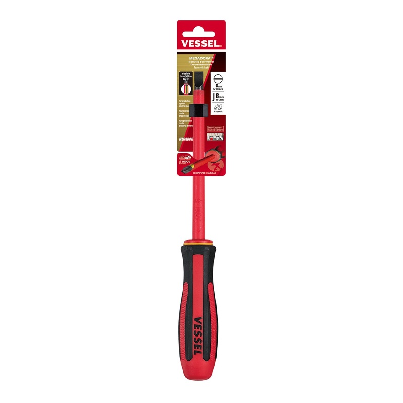 Vessel Megadora Insulated Screwdriver No.960 – 1.2x8x150