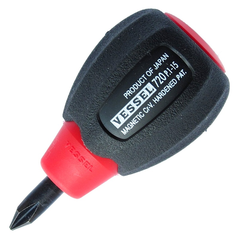 Vessel Super Cushion Stubby Screwdriver No.720 + 1×15