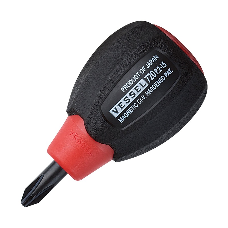 Vessel Super Cushion Stubby Screwdriver No.720 + 2×15
