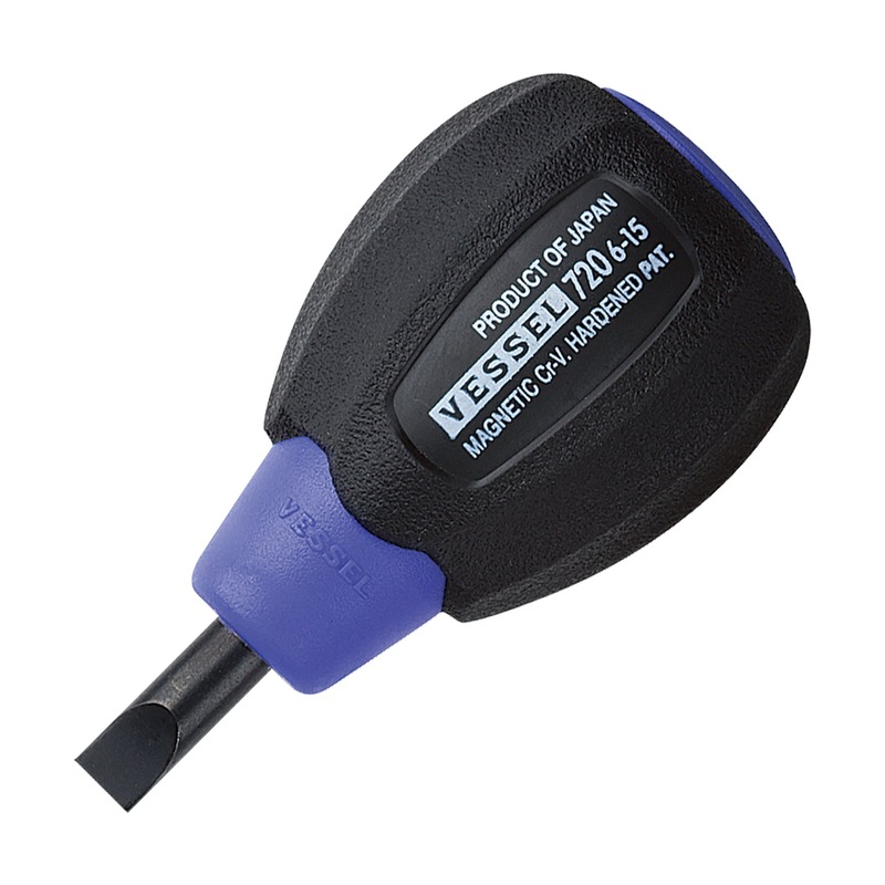Vessel Super Cushion Stubby Screwdriver No.720 – 6×15