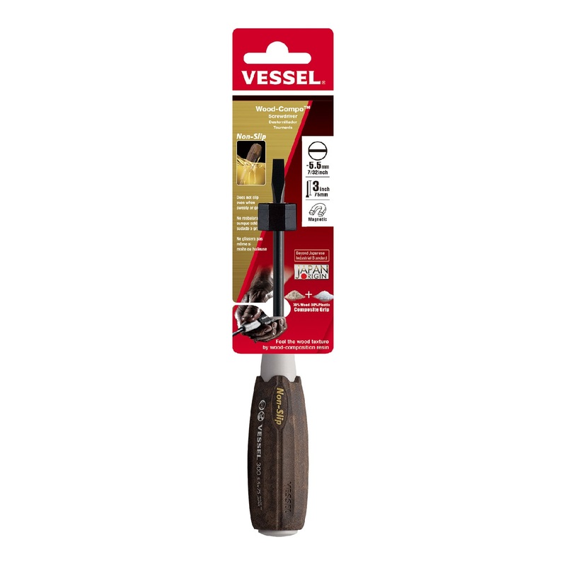 Vessel Wood-Compo Screwdriver No.300 – 5.5×75