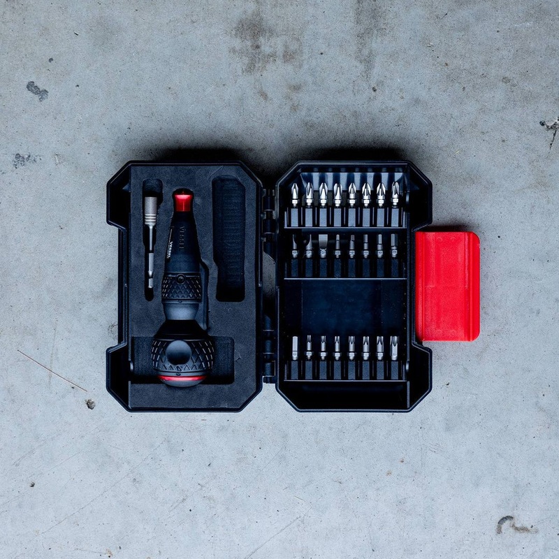 Vessel 24-Piece Bit Set with 220USB Rechargeable Ball Grip Screwdriver & Hard Case
