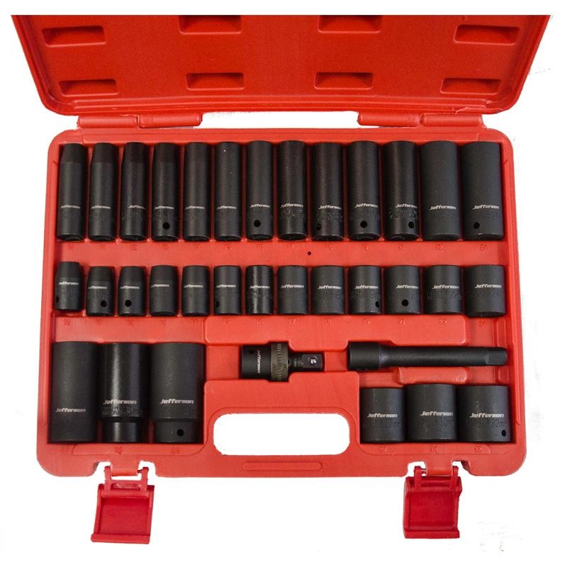 Jefferson 34-Piece 1/2 Impact Socket Set