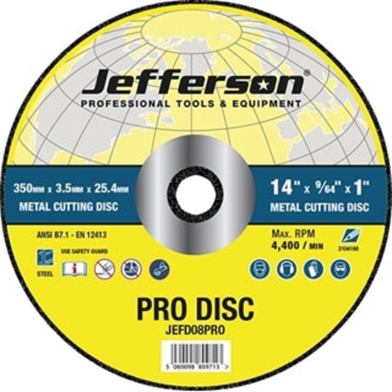 Jefferson 14 Metal Cutting Abrasive Disc 25.4mm Bore (Pack of 5)