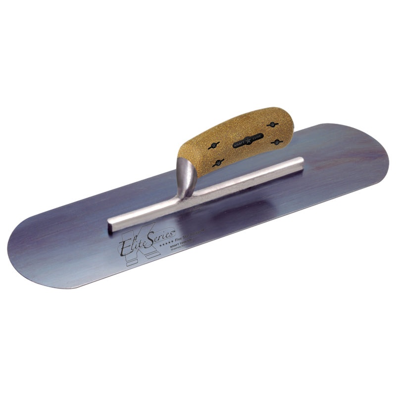 Kraft Elite Series Five Star 18 x 4 Blue Steel Pool Trowel with Cork Handle