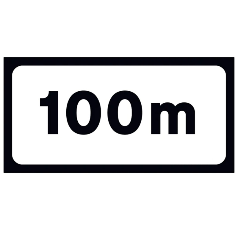 P 001 Supplementary Plate – Distance 100m