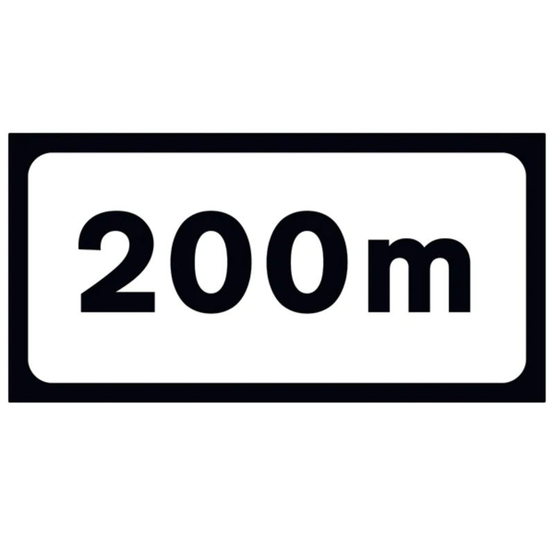 P 001 Supplementary Plate – Distance 200m