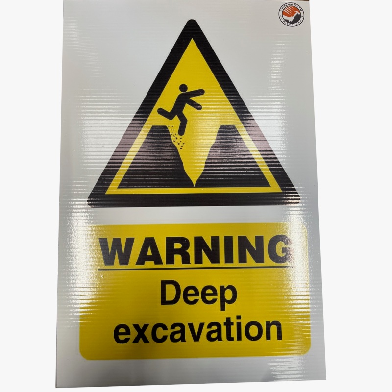 Construction Site Sign Deep Excavation Notice