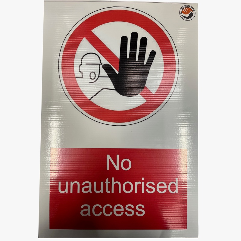 Construction Site Sign No Unauthorised Access Notice