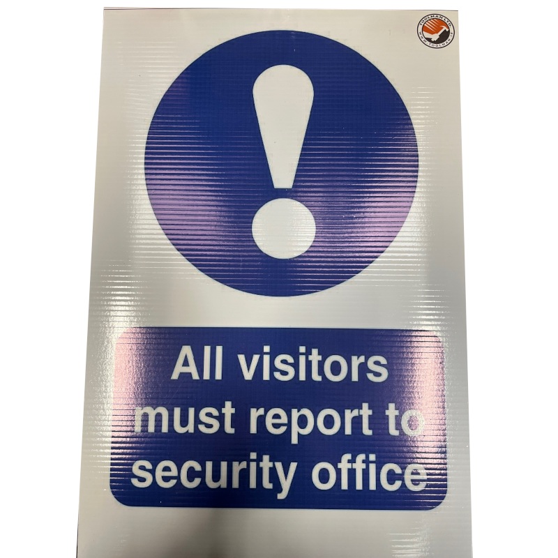 Construction Site Sign Visitors Security Notice