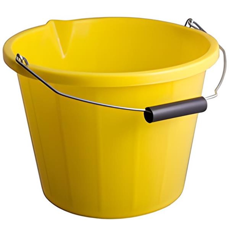 Heavy-Duty Yellow Bucket
