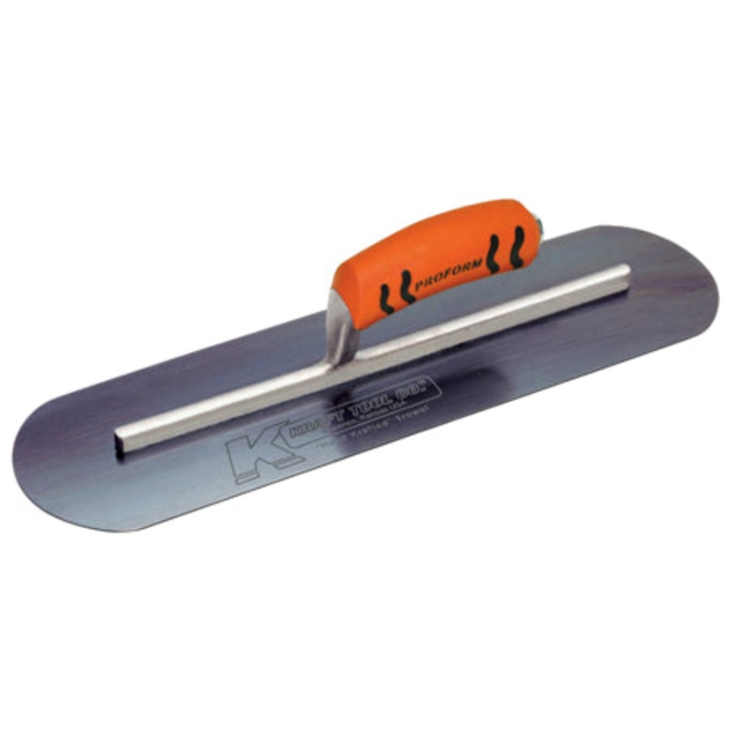 Kraft 24 x 5 Blue Steel Pool Trowel with a ProForm Handle on a Long Shank