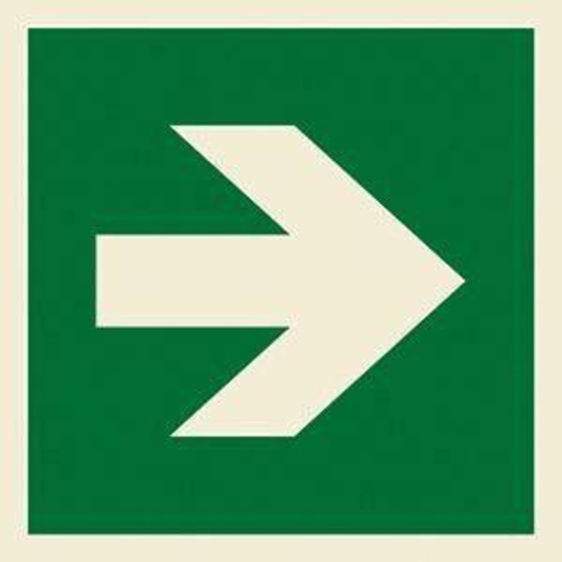 Marine Safety Sign: Arrow Rotatable to Point Up, Down, Left or Right