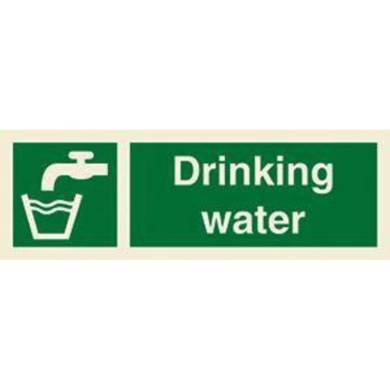 Marine Safety Sign: Drinking Water + Symbol