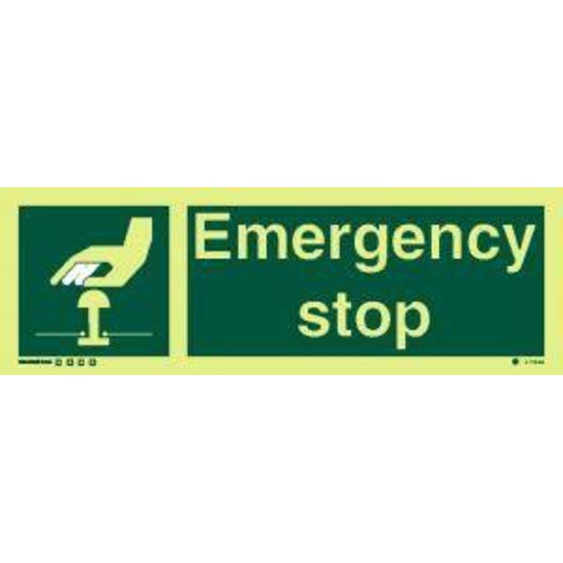 Marine Safety Sign: Emergency Stop