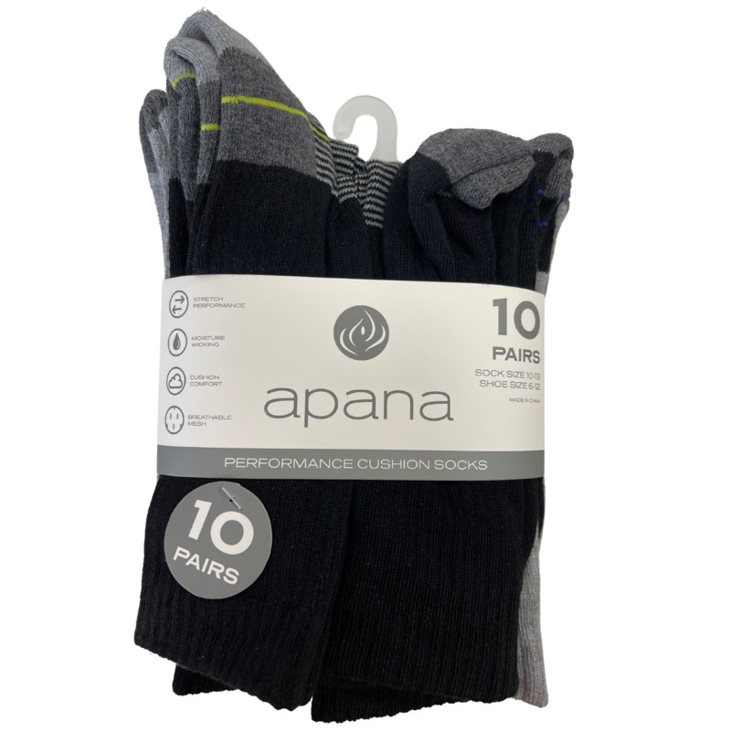 Apana – Performance Cushion Socks, Assorted