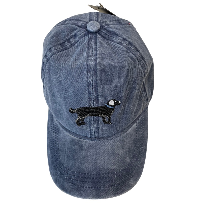 DAVID and YOUNG – Needlepoint Black Lab Baseball Cap