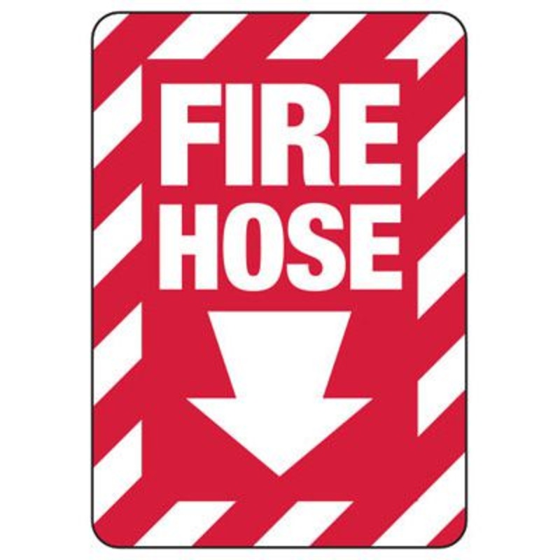 Fire Hose Arrow Down – Fire Safety Signs