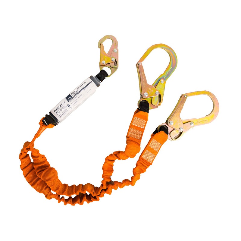 PW FP75 – Double 140kg 1.8m Lanyard with Shock Absorber Black/Orange