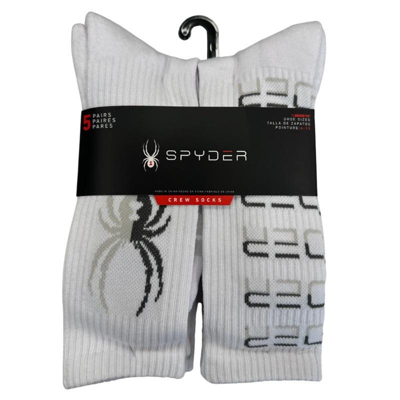 Spyder – Men’s Crew Socks, White