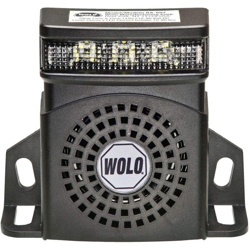 Wolo – Heavy-Duty White Noise Back-Up Alarm with Flashing LED Light