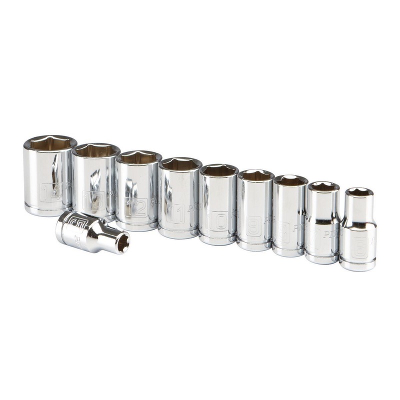 1/4 in. Drive Metric High-Visibility Socket Set, 10-Piece