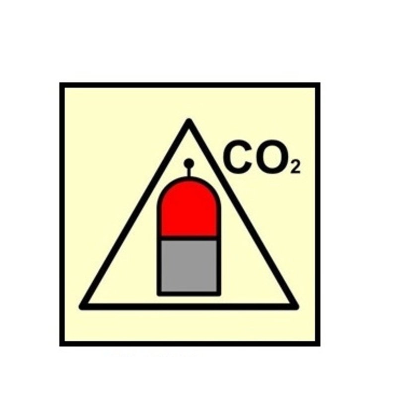 MARINE FIRE SIGN, IMO FIRE CONTROL SYMBOL: REMOTE RELEASE STATION FOR CO2