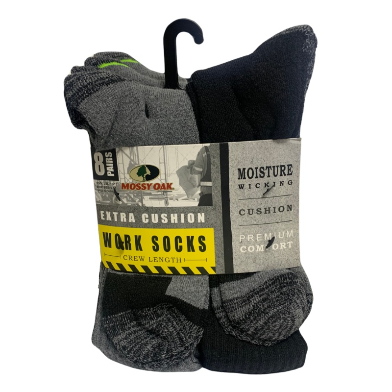 MOSSY OAK – WORK SOCKS|Grey/Black|US 6-12/EU 39-46