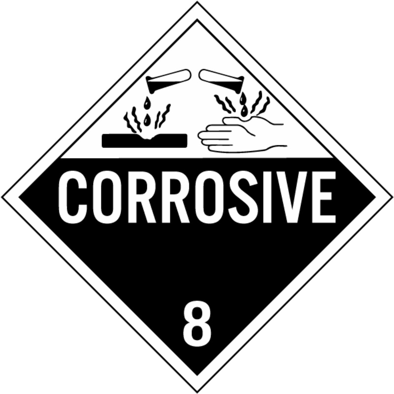 SS – Corrosive Class 8 Placard