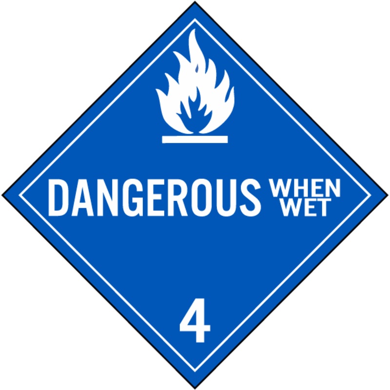 SS – Dangerous When Wet Class 4 Placard