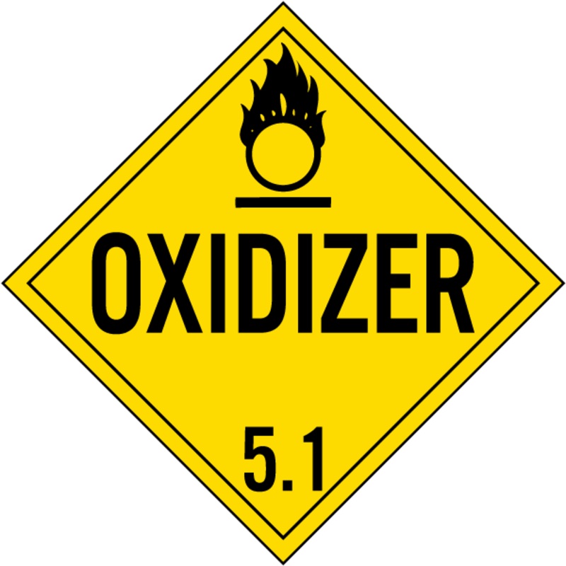 SS – Oxidizer Class 5.1 Placard