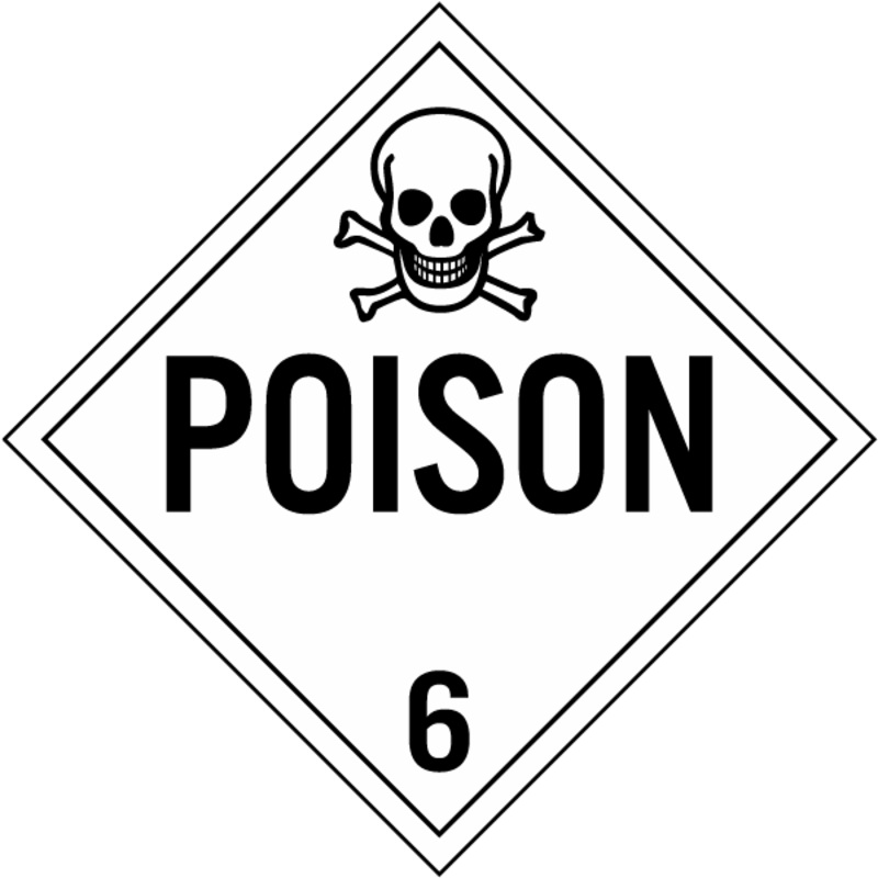 SS – Poison Class 6 Placard|10 Diamond|3.5 Mil InfiniStick Vinyl Label