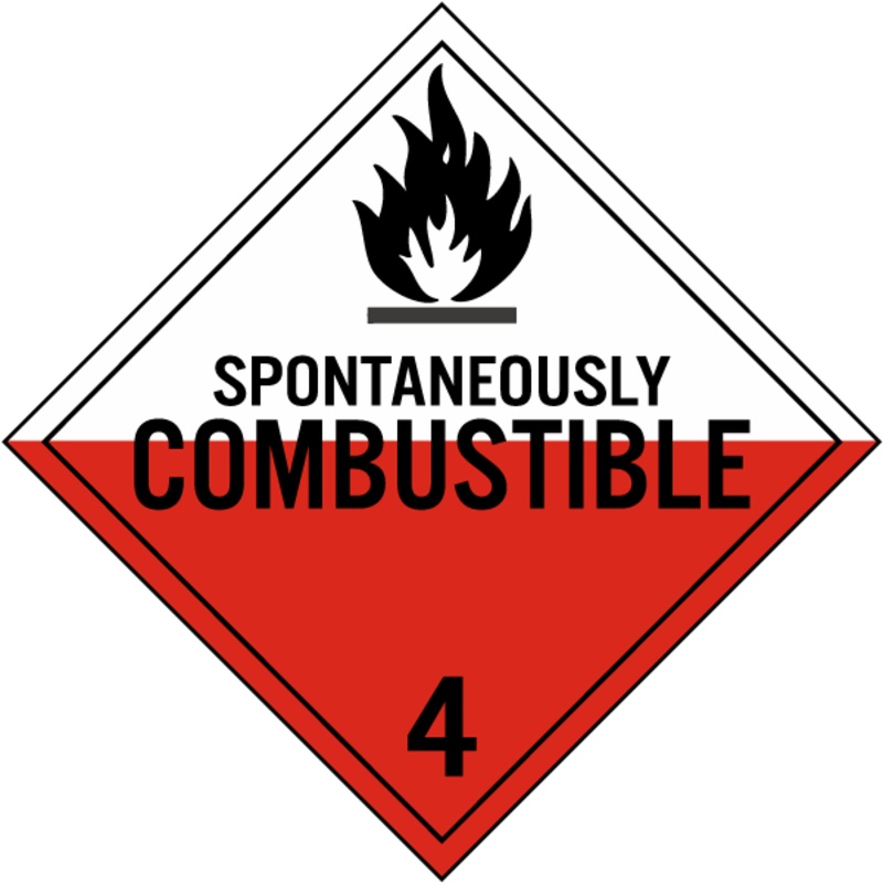 SS – Spontaneously Combustible Class 4 Placard
