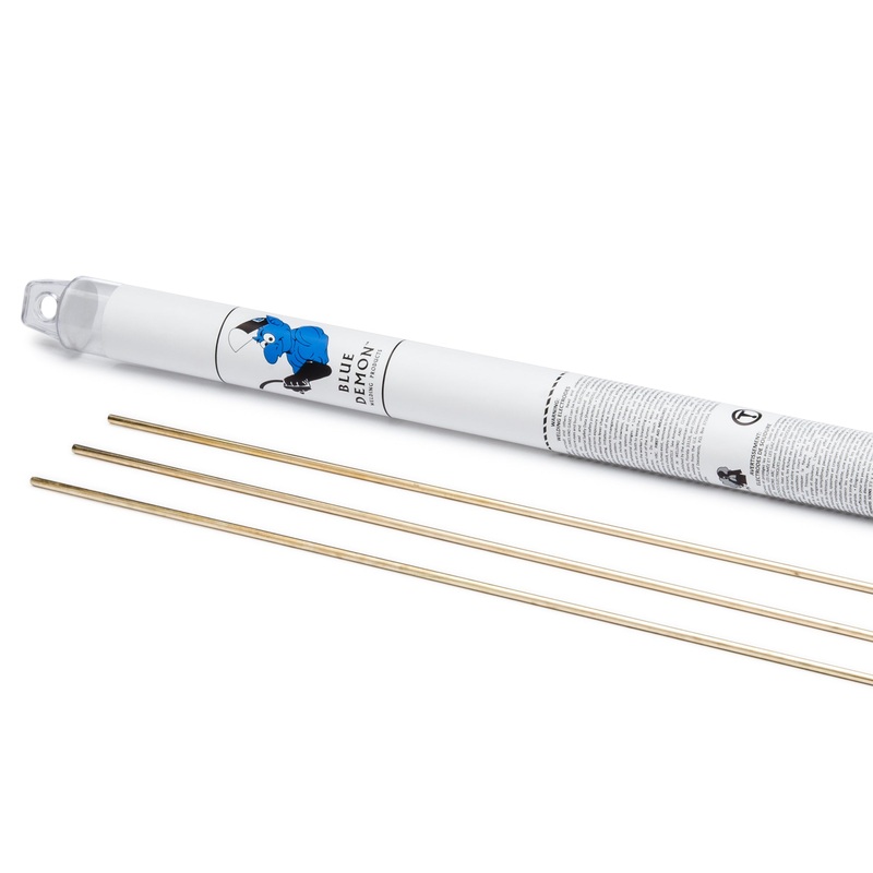 RBCuZn-C X 3/32in X 36in X 1 lb Tube (Low Fuming Bronze Bare) gas brazing rod (6/EA Master) – Blue Demon